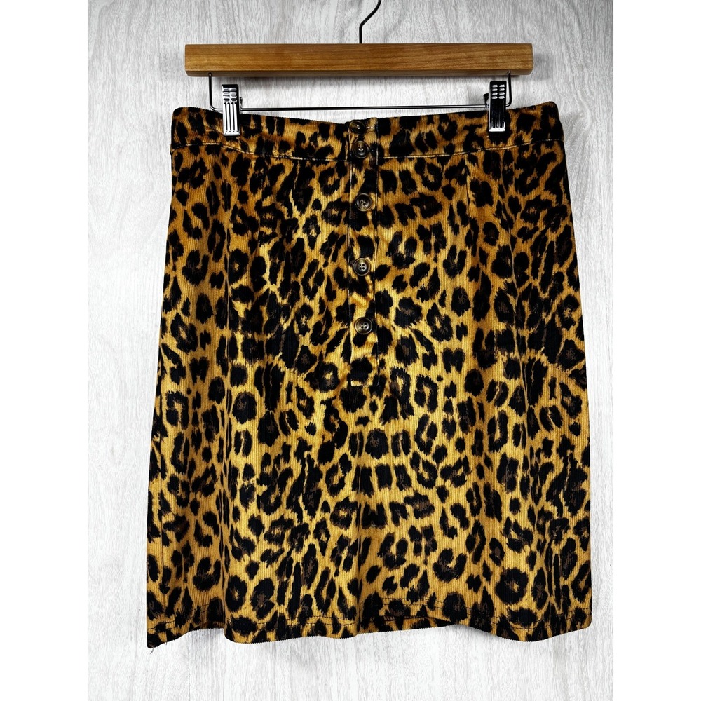 Crazy Train Leopard Print Button Front Mini Skirt… - image 2